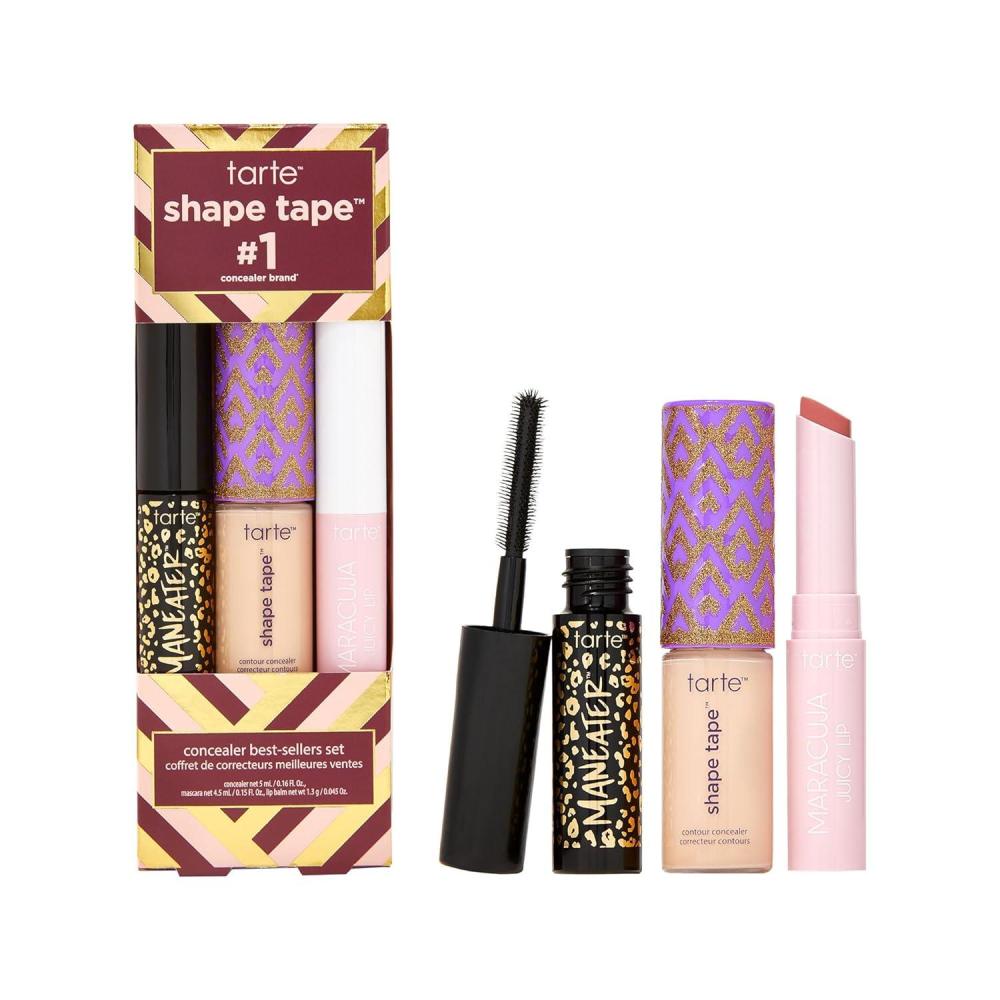 imagetarte shape tape bestsellers set  Shape Tape Concealer Hydrating Lip Gloss Balm amp Mascara for Curl Volume amp Length Longwear Cruelty Free22N light neutral  rose