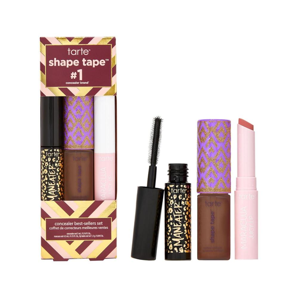 imagetarte shape tape bestsellers set  Shape Tape Concealer Hydrating Lip Gloss Balm amp Mascara for Curl Volume amp Length Longwear Cruelty Free57N rich  rose