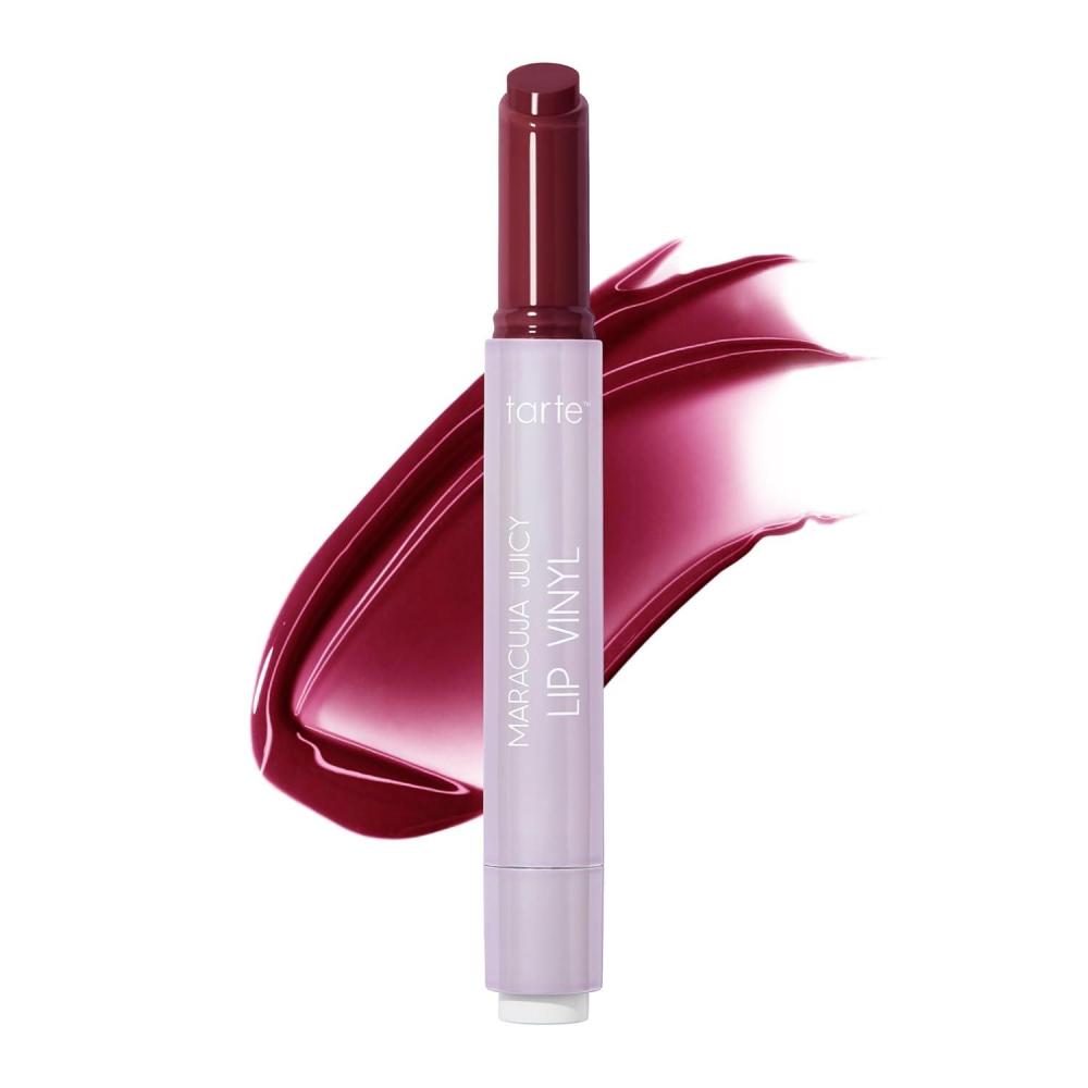 imagetarte maracuja juicy lip vinyl gloss  Hydrating amp Volumizing Lipgloss Balm with Hyaluronic Acid Vitamin E to Plump amp Moisturize for Radiant FullerLooking Lips Vegan amp Cruelty Freesheer berry