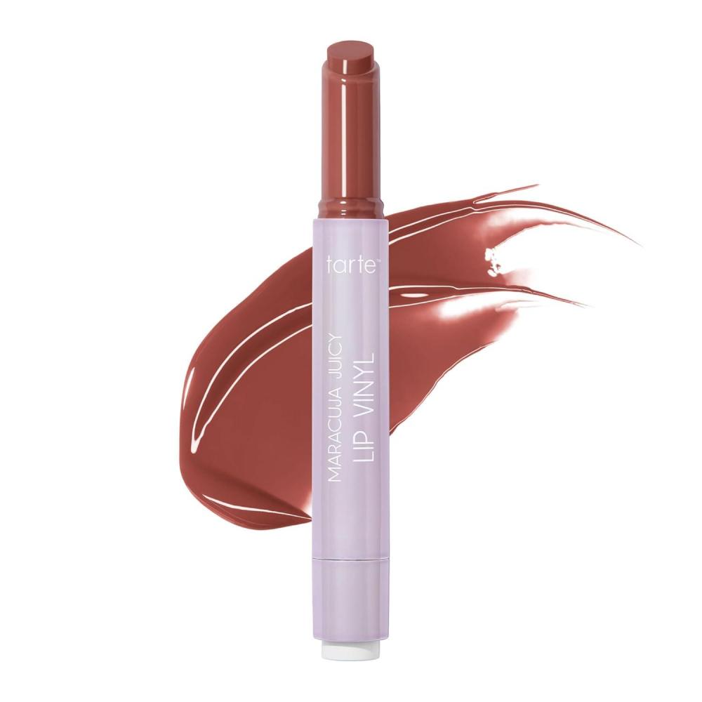 imagetarte maracuja juicy lip vinyl gloss Hydrating amp Volumizing Lipgloss Balm with Hyaluronic Acid Vitamin E to Plump amp Moisturize for Radiant FullerLooking Lips Vegan amp Cruelty Freerosy brown