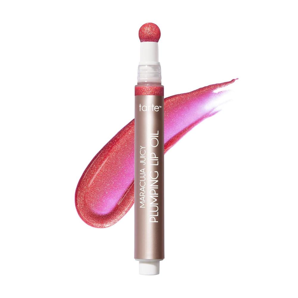 imagetarte maracuja juicy plumping lip oil  Hydrating amp Volumizing Lip Plumper Gloss Balm with Nourishing Hyaluronic Acid amp Vitamin E Plumps amp Moisturizes Vegan amp Cruelty Freeshimmering hibiscus