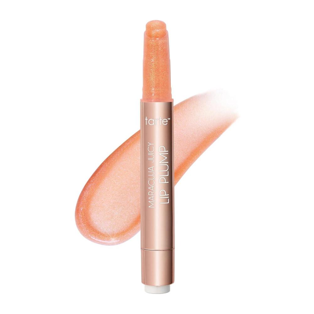 imagetarte maracuja juicy shimmer glass lip plump  Hydrating amp Volumizing Lip Gloss Balm with Hyaluronic Acid amp Vitamin E Plumps amp Moisturizes Vegan amp CrueltyFreepeach