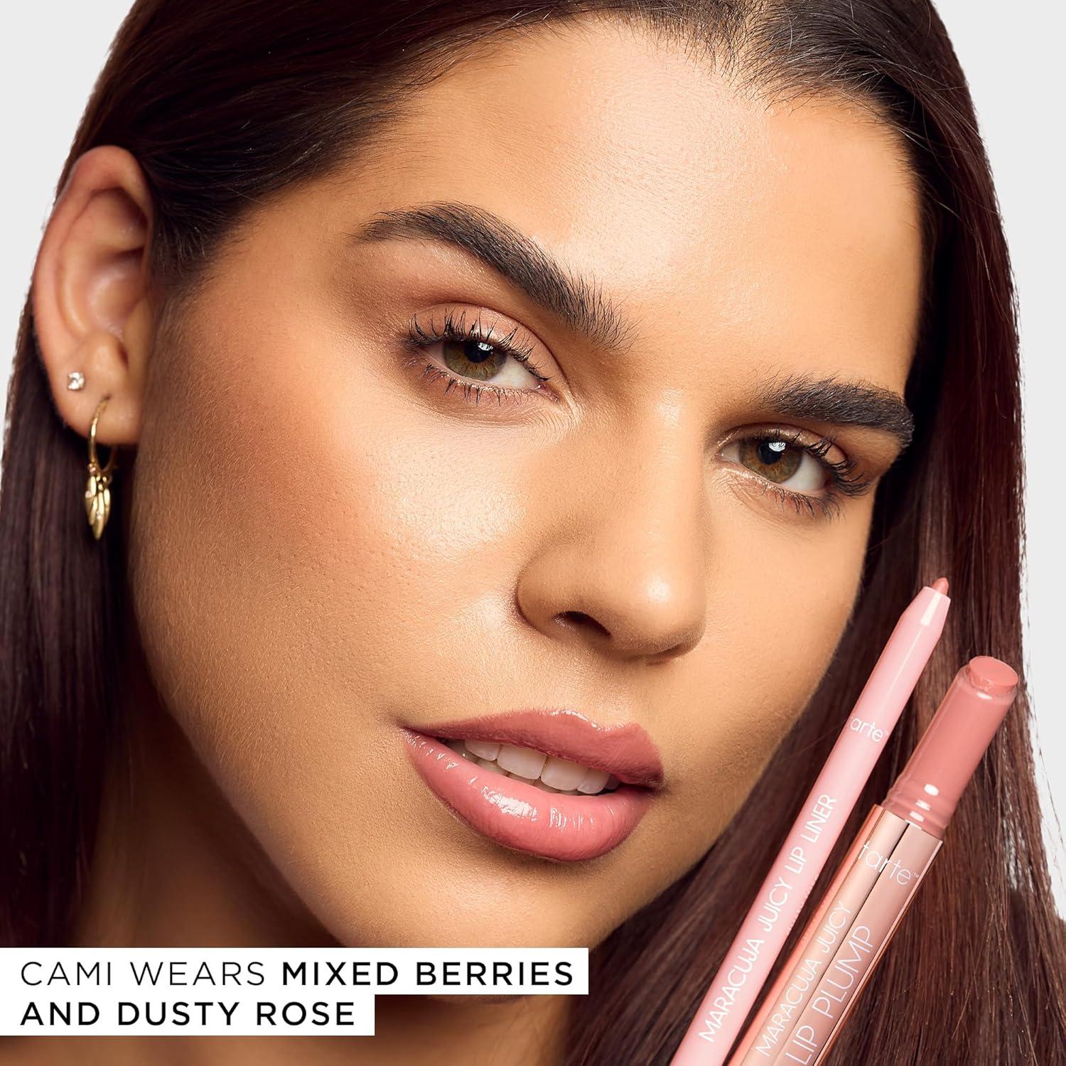 imagetarte maracuja juicy lip plump Hydrating amp Volumizing Lip Plumper Gloss Balm with Nourishing Hyaluronic Acid Plumps amp Moisturizes Vegan amp CrueltyFree full size tulipdusty rose liner hibiscus balm mixed berries plump