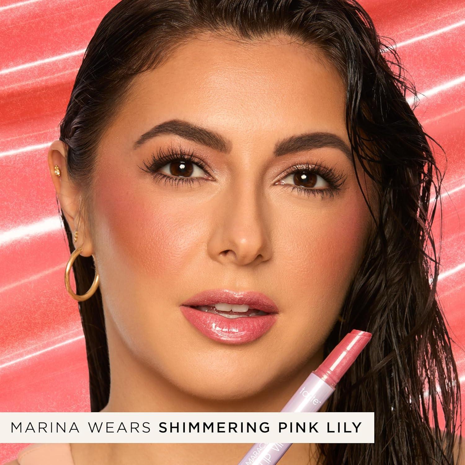 imagetarte maracuja juicy lip vinyl gloss Hydrating amp Volumizing Lipgloss Balm with Hyaluronic Acid Vitamin E to Plump amp Moisturize for Radiant FullerLooking Lips Vegan amp Cruelty Freeshimmering pink lily