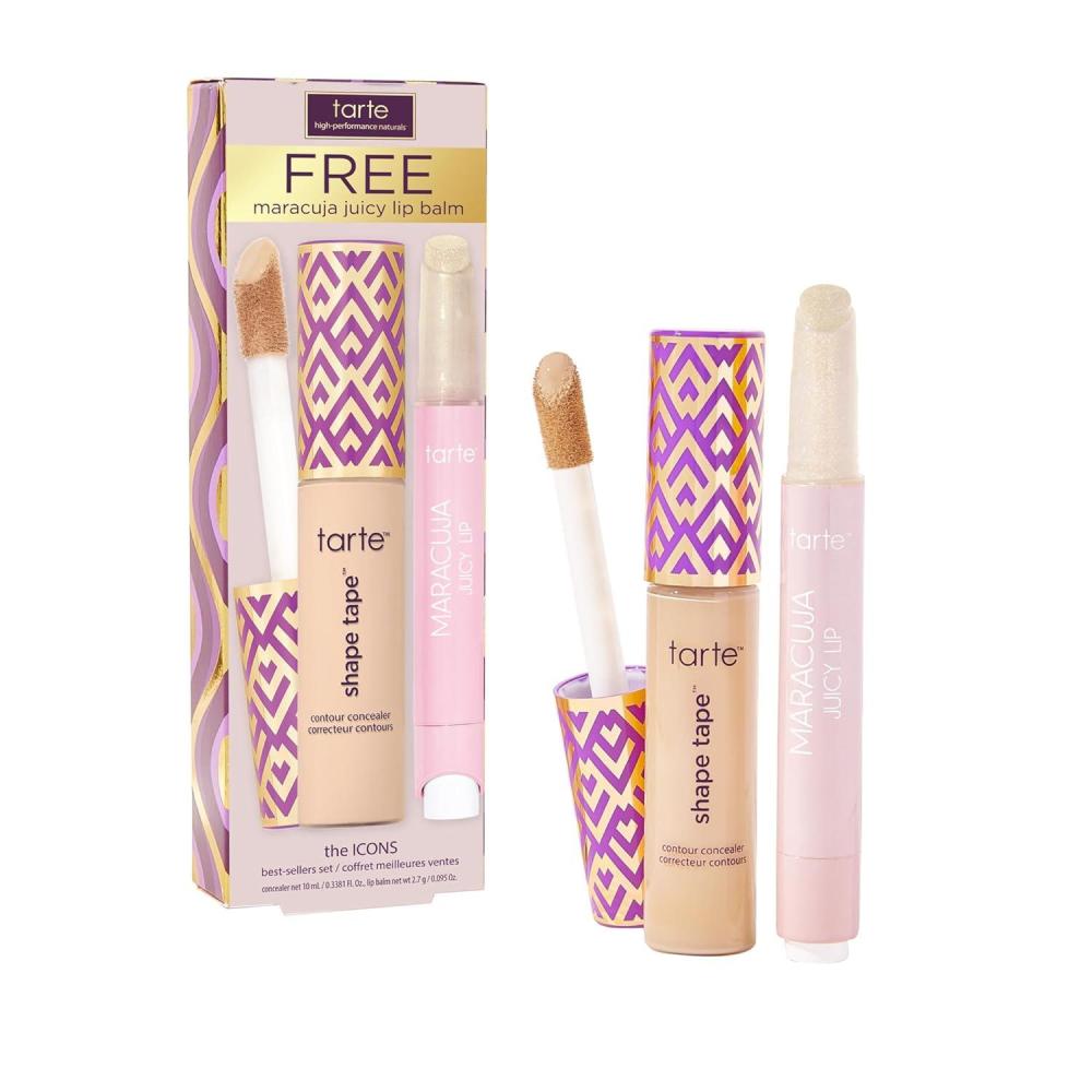 imagetarte icons shape tape concealer amp maracuja juicy lip duo  Full Coverage Concealer for Dark Circles amp Fine Lines with Hydrating Nourishing Lip Gloss Balm Vegan amp Cruelty Free22N light neutral  sunflower