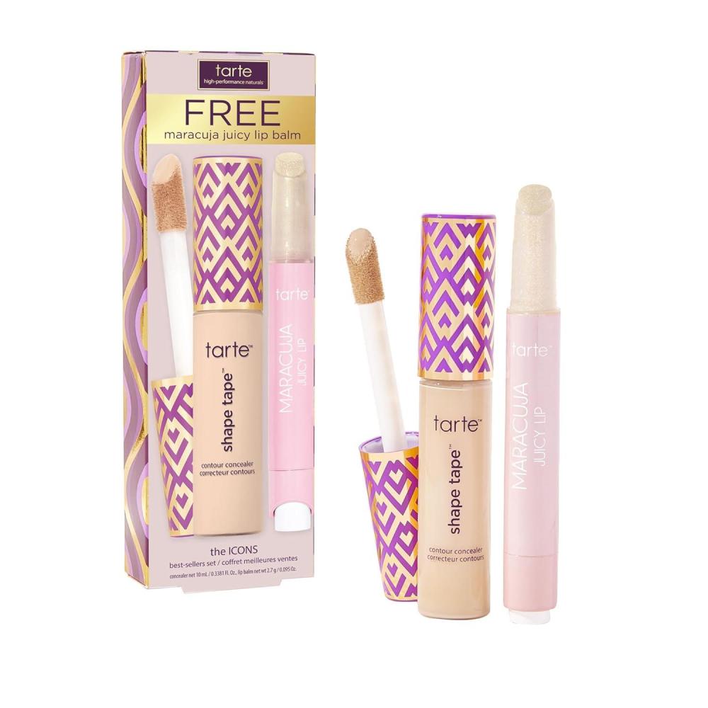 imagetarte icons shape tape concealer amp maracuja juicy lip duo  Full Coverage Concealer for Dark Circles amp Fine Lines with Hydrating Nourishing Lip Gloss Balm Vegan amp Cruelty Free12N fair neutral  sunflower