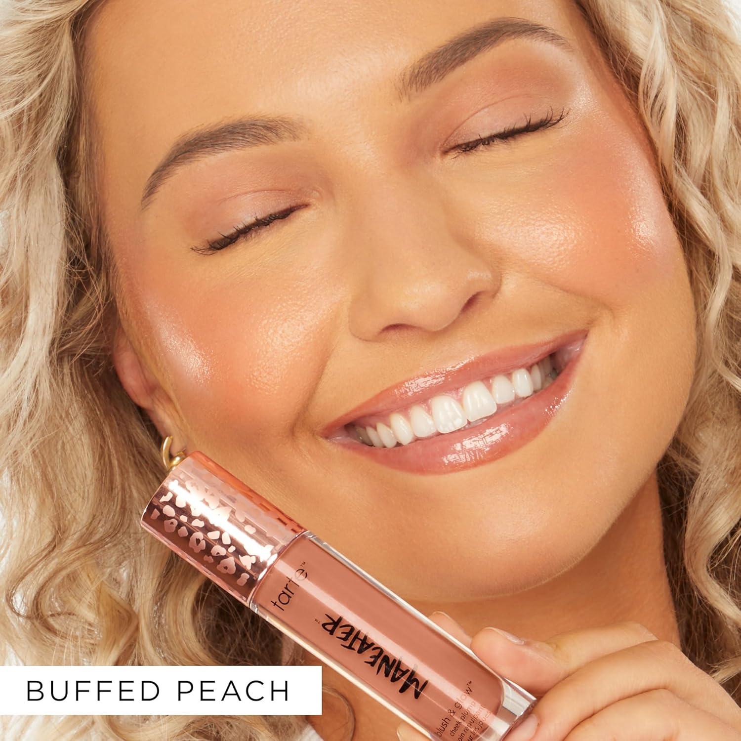 imagetarte maneater blush amp glow cheek plump Lightweight Cheek Tint amp Illuminator with Coconut Water Hyaluronic Acid amp Vitamin E for Hydrated Smooth Radiant Finish Vegan amp Cruelty Freebuffed peach