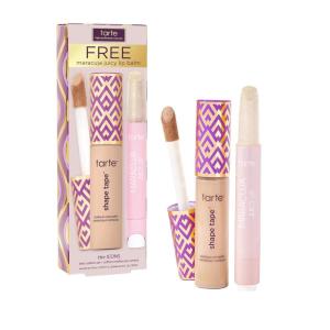 tarte icons shape tape concealer & maracuja juicy lip duo – Full Coverage Concealer for Dark Circles & Fine Lines with Hydrating Nourishing Lip Gloss Balm, Vegan & Cruelty Free(29N light-medium & sunflower)