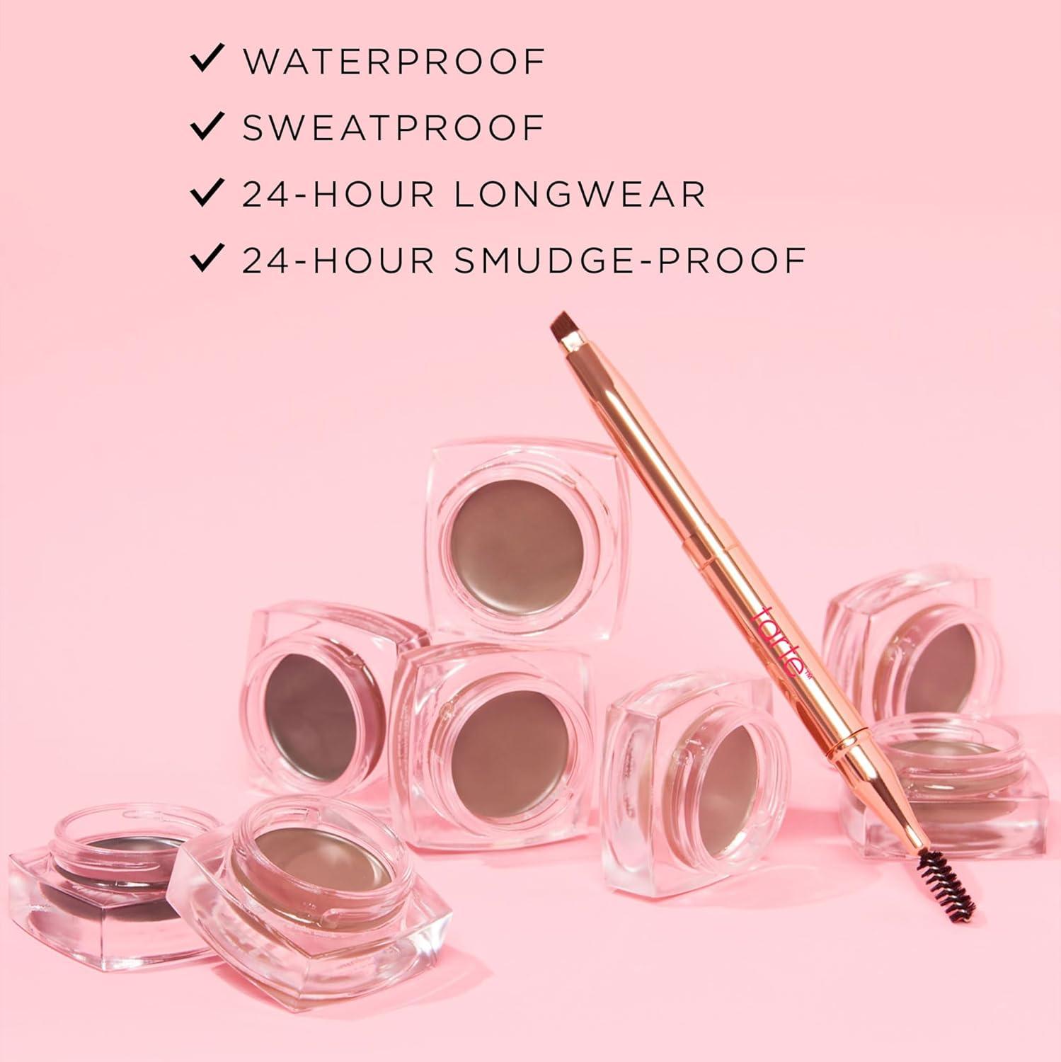 imagetarte big ego frameworker brow pomade Creamy Pigmented Eyebrow Gel to Sculpt amp Fill with Waterproof Smudgeproof Sweatproof Longwear Formula amp Vitamin E to Condition Vegan amp Cruelty Freedark warm brown
