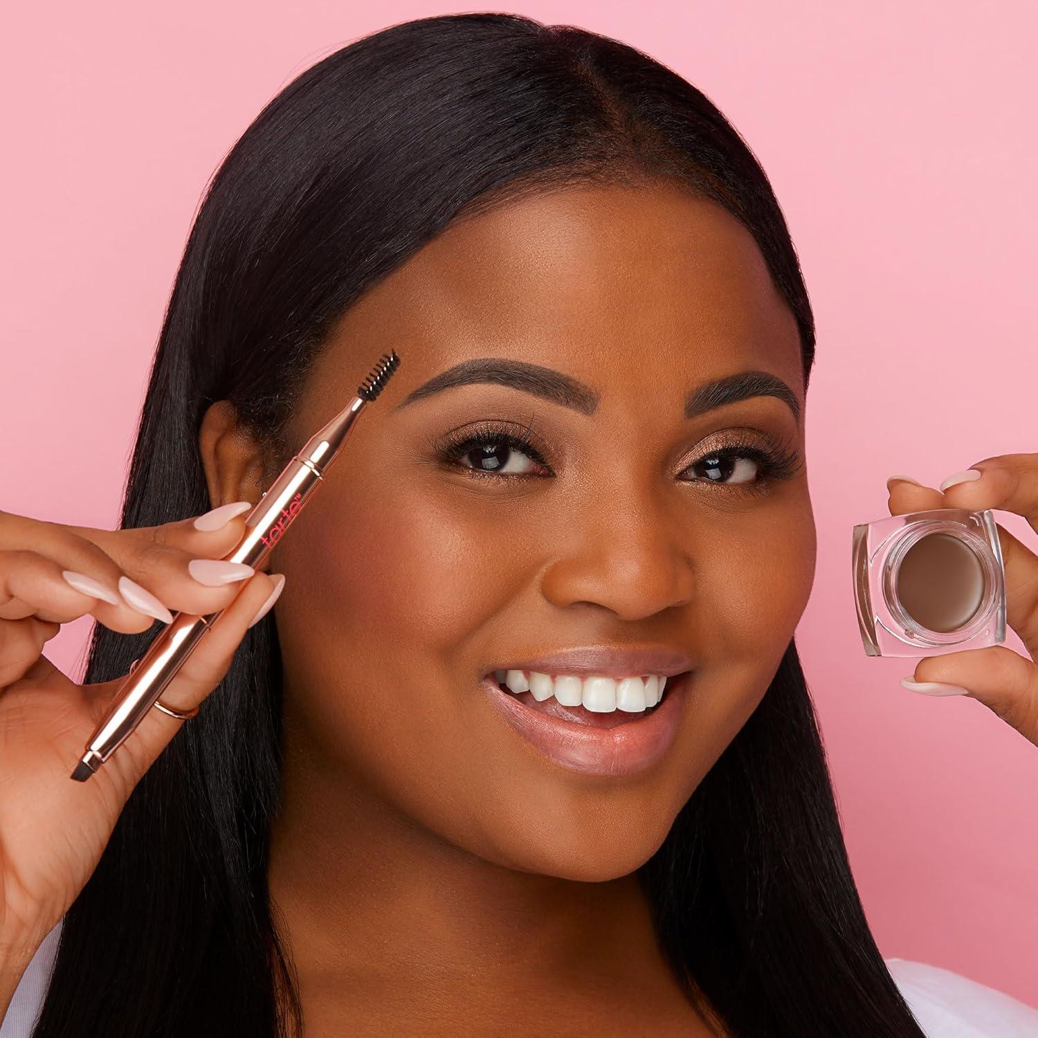 imagetarte big ego frameworker brow pomade Creamy Pigmented Eyebrow Gel to Sculpt amp Fill with Waterproof Smudgeproof Sweatproof Longwear Formula amp Vitamin E to Condition Vegan amp Cruelty Freedark warm brown