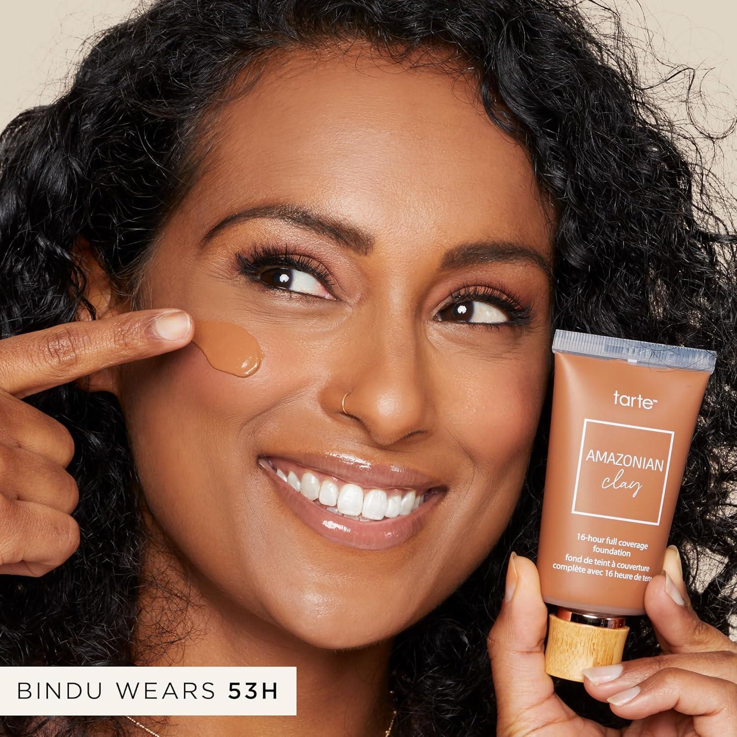 imagetarte Amazonian clay 16hour full coverage foundation Matte Finish Foundation with Amazonian Clay amp Vitamin E for Hydration amp Smooth Looking Skin Vegan amp Cruelty Freedeep honey