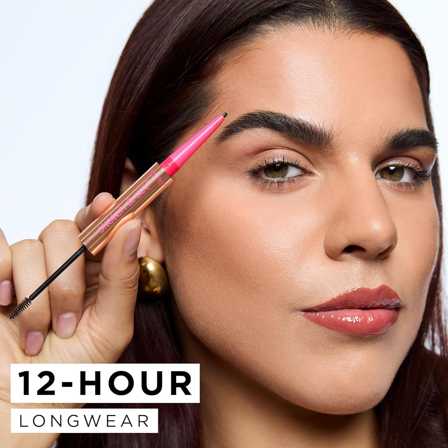 imagetarte big ego sketch amp set brow pencil amp tinted gel 2in1 Precision Waterproof Eyebrow Pencil amp Gel to Shape Tint amp Set for Longwear Fuller Thickerlooking Brows Vegan amp Cruelty Freeblack brown