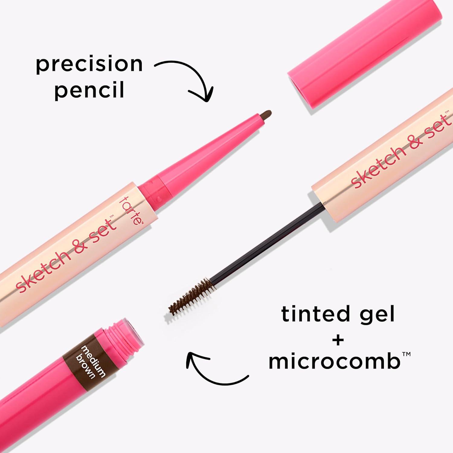 imagetarte big ego sketch amp set brow pencil amp tinted gel 2in1 Precision Waterproof Eyebrow Pencil amp Gel to Shape Tint amp Set for Longwear Fuller Thickerlooking Brows Vegan amp Cruelty Freeblack brown
