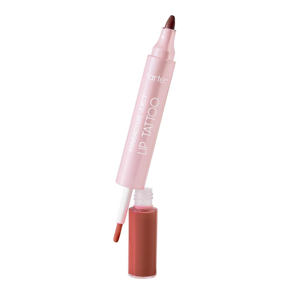 imagetarte maracuja juicy lip tattoo Transfer Proof Lip Stain Tint amp Nourishing Gloss Combo 2 in 1 Lipgloss Makeup with Hyaluronic Acid and Vitamin E Vegan amp CrueltyFreecinnamon spice