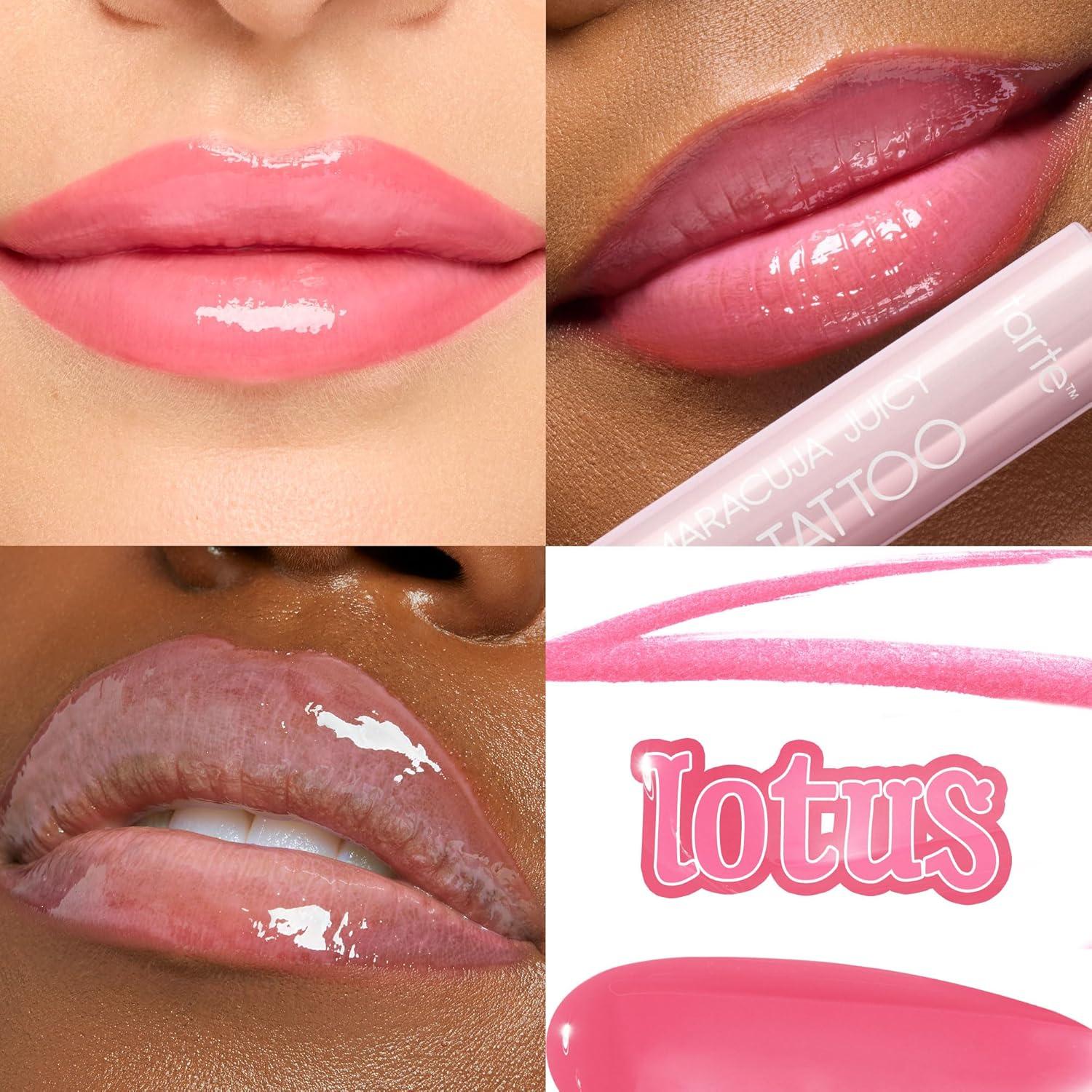 imagetarte maracuja juicy lip tattoo Transfer Proof Lip Stain Tint amp Nourishing Gloss Combo 2 in 1 Lipgloss Makeup with Hyaluronic Acid and Vitamin E Vegan amp CrueltyFreelotus