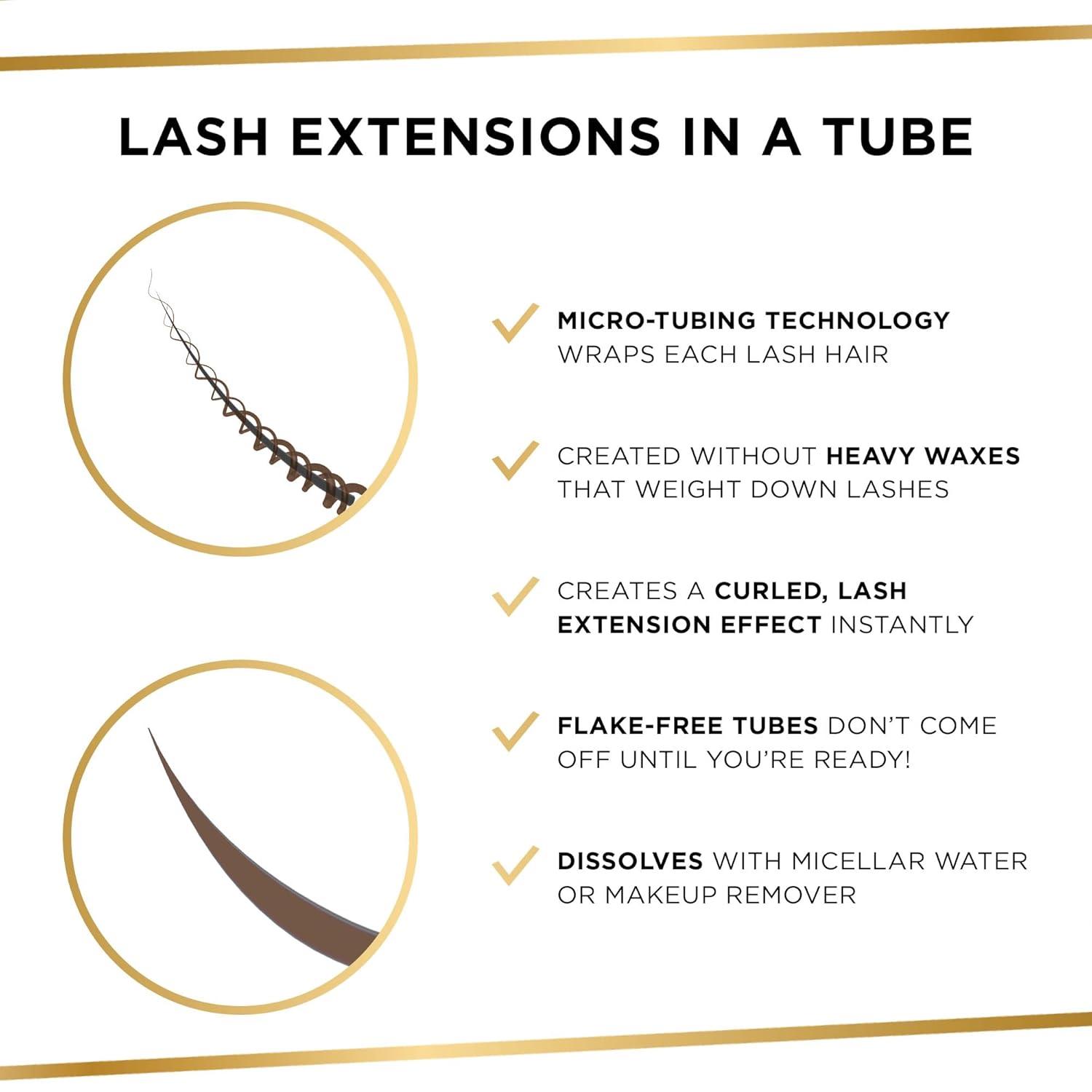 imagetarte tartelette tubing mascara Lash Extensions in a Tube EasytoRemove Eye Makeup Clinically Proven to Volumize amp Curl 24Hr SmudgeProof Longwear Vegan amp CrueltyFreebrown