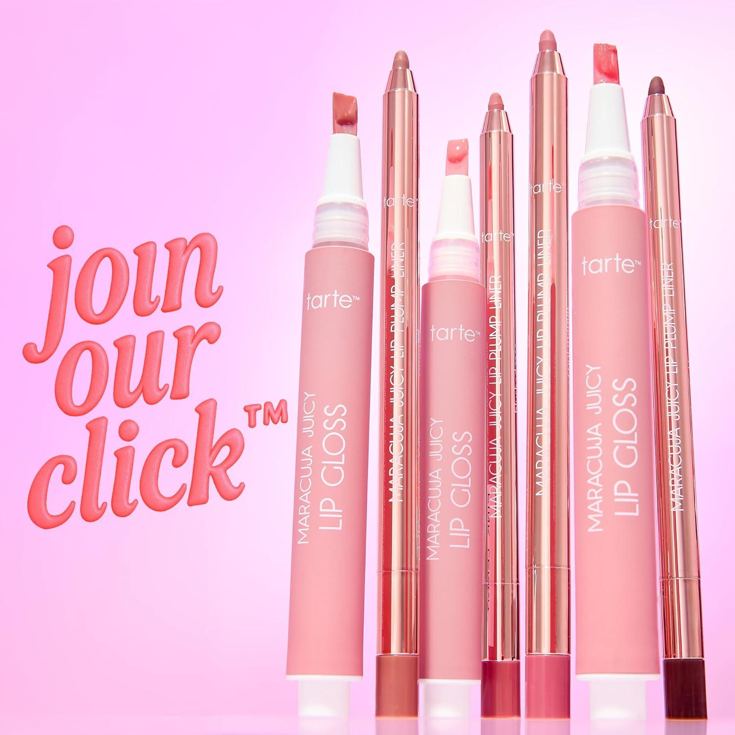 imagetarte maracuja juicy lip gloss PeptideInfused Hydrating Glossy Balm 12HR Instant Moisture lipgloss Includes Collectible Charm Vegan amp CrueltyFree full sizestrawberry milk nude pink