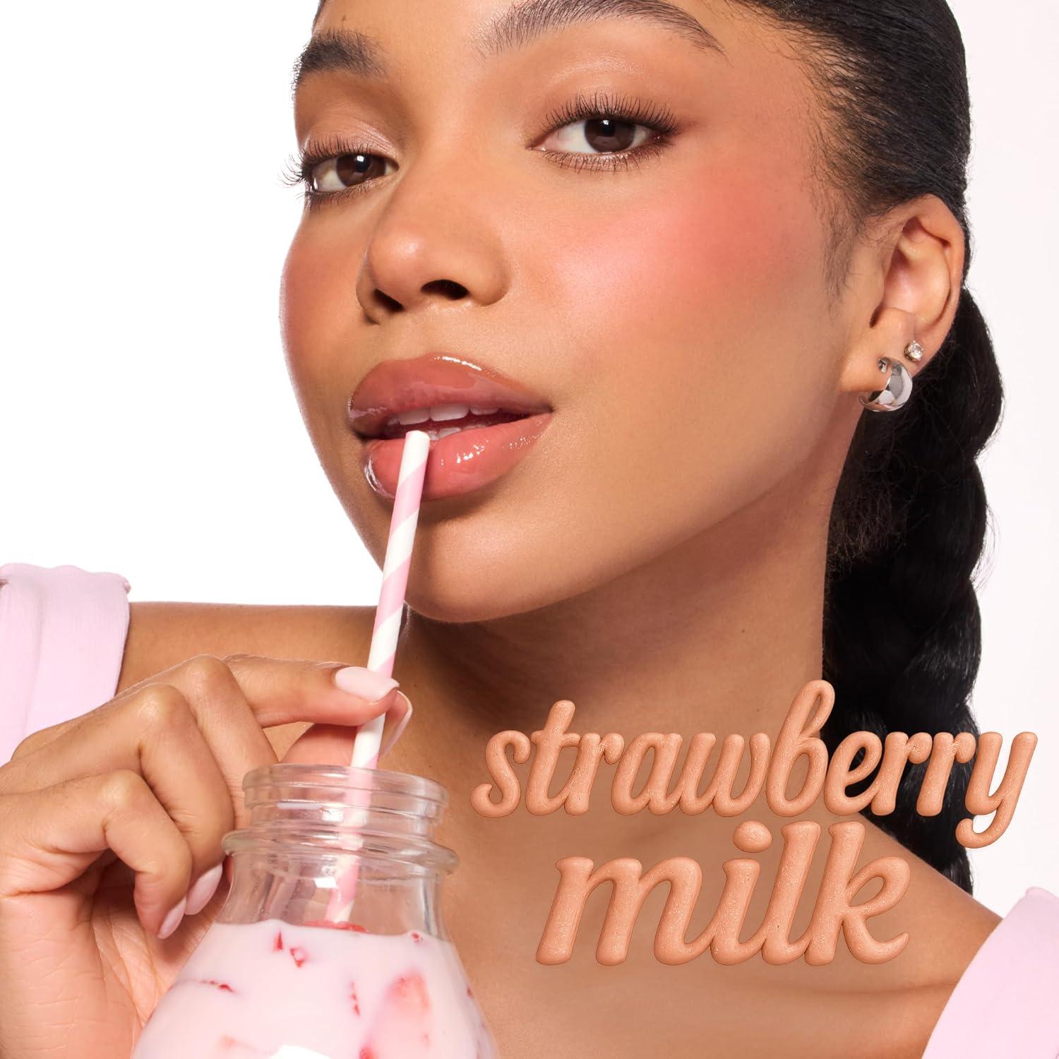 imagetarte maracuja juicy lip gloss PeptideInfused Hydrating Glossy Balm 12HR Instant Moisture lipgloss Includes Collectible Charm Vegan amp CrueltyFree full sizestrawberry milk nude pink