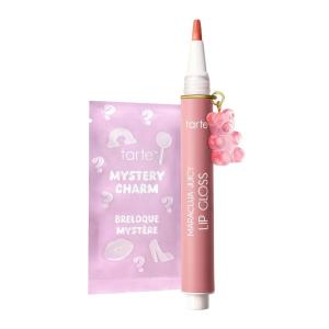 tarte maracuja juicy lip gloss – Peptide-Infused Hydrating Glossy Balm, 12HR Instant Moisture lipgloss, Includes Collectible Charm, Vegan & Cruelty-Free, full size(strawberry milk (nude pink))